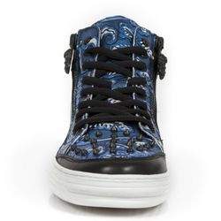 Baskets New Rock M.Ps029-S7 Raw Black Vintage Flower Polar Blue Pisa Blanc