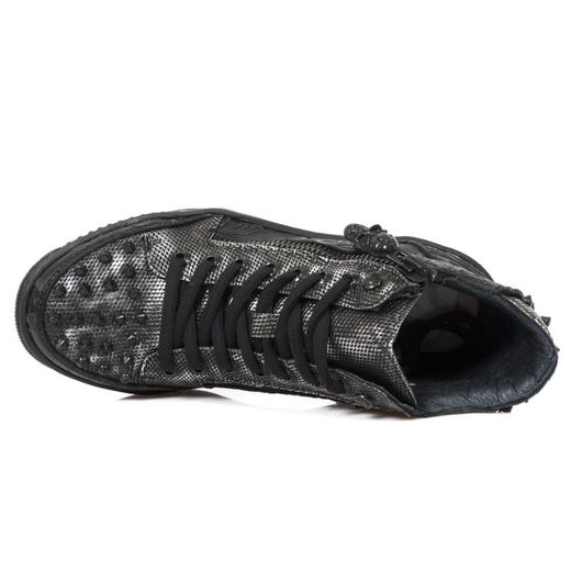 Deportivas Botin New Rock M.Ps039-S3 Vintage Flower Negro, Box Plane Diamanete Grabado