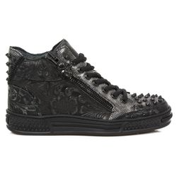 Deportivas Botin New Rock M.Ps039-S3 Vintage Flower Negro, Box Plane Diamanete Grabado