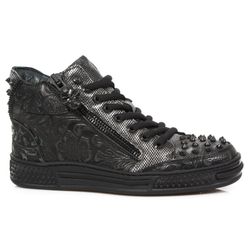 Deportivas Botin New Rock M.Ps039-S3 Vintage Flower Negro, Box Plane Diamanete Grabado