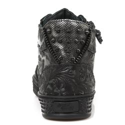 Deportivas Botin New Rock M.Ps039-S3 Vintage Flower Negro, Box Plane Diamanete Grabado