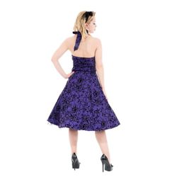 Abito in taffetà floccato Halter