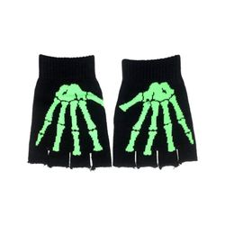 Gants verts mitaines en laine osseuse