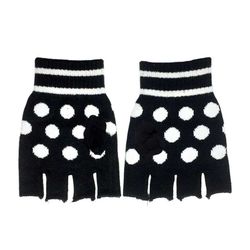 Guantes Mitones Lana lunares