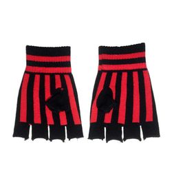 Guantes Mitones Pica Poker rojo y Negro