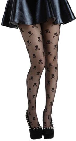 Medias con Calaveras en Negro