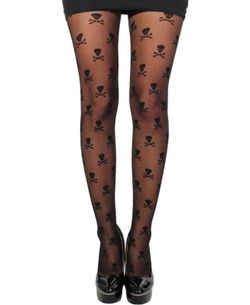 Medias con Calaveras en Negro
