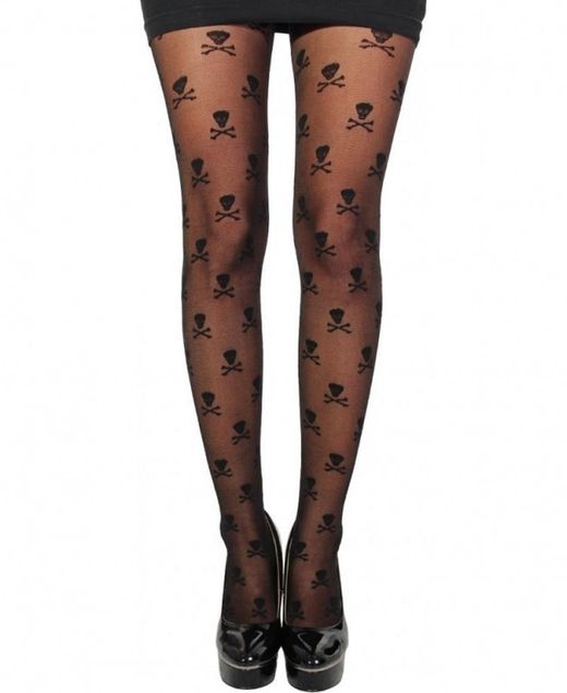 Medias con Calaveras en Negro