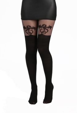 Collant effet chaussette dragon