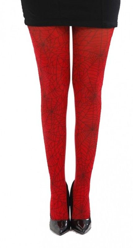 Cobweb Tights in Red
