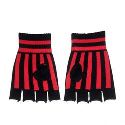 Mitones Rojos a Rayas con Calaveras