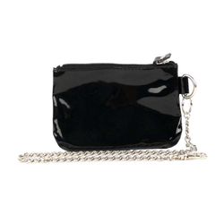 Glanzende zwarte portemonnee met 8 bal