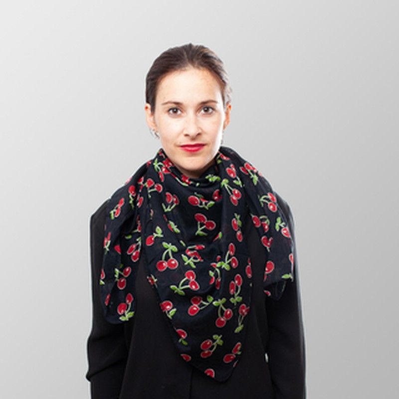 Foulard Carré En Coton 100x100cm - Motif Cerises Sur Fond Noir - Style Ethno, Multifonction - Neuf Avec étiquette