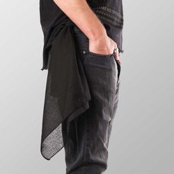 Effen zwarte bandana-sjaal