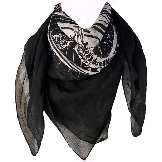 Pañuelo con pentagrama y calaveras