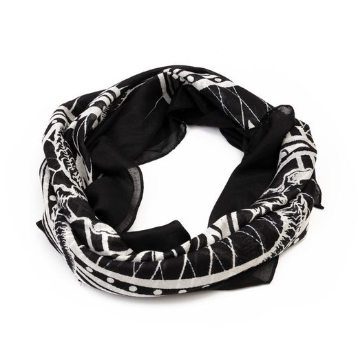 Pañuelo con pentagrama y calaveras