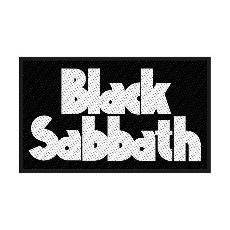 Black Sabbath Bianco Master di Realistico Logo Termoadesivo Ricamato Toppa / 