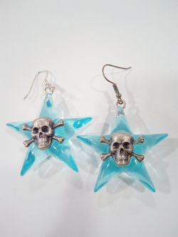 Transparenter Celeste Sternohrring