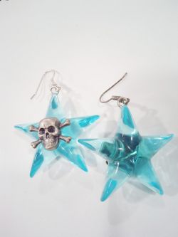 Transparenter Celeste Sternohrring