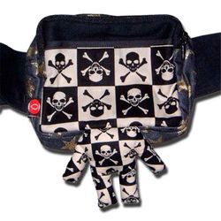 Pocket O Black Skulls Horns Stars