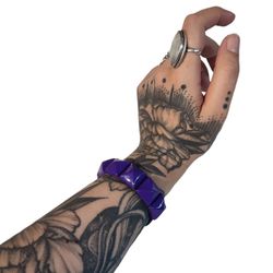 Bracelet pyramides lilas 1 rang