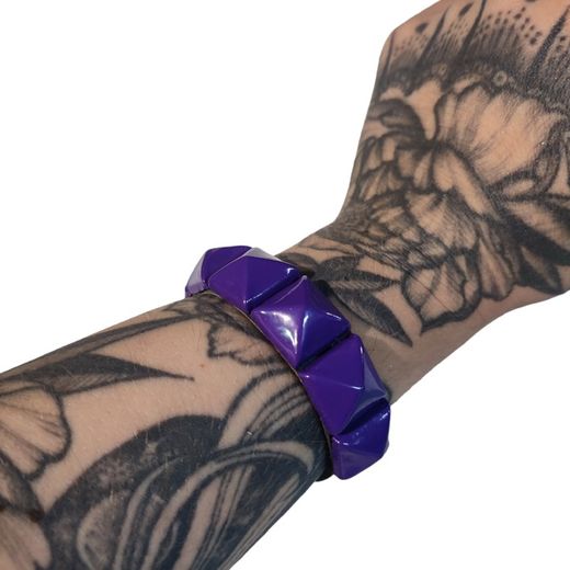Bracelet pyramides lilas 1 rang