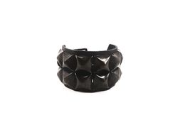 Zwarte piramides armband 2 rijen