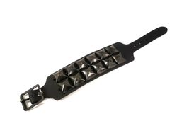 Zwarte piramides armband 2 rijen