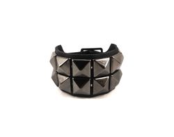 Pulsera pirámides negro 2 hileras