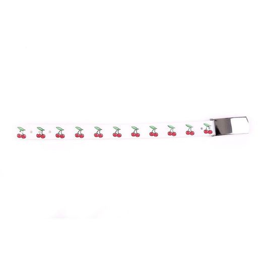 Pulsera Goma Cerezas Blanca
