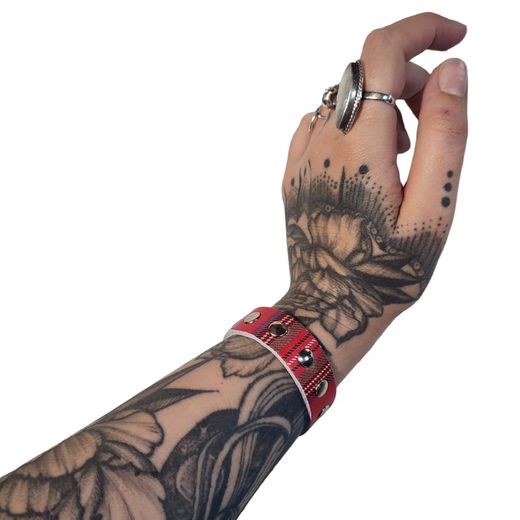 Pulsera tartan tachuelas