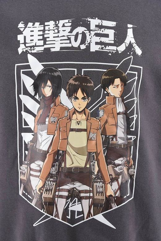 Sudadera Cap Attack on Titan Grey Japan Letras