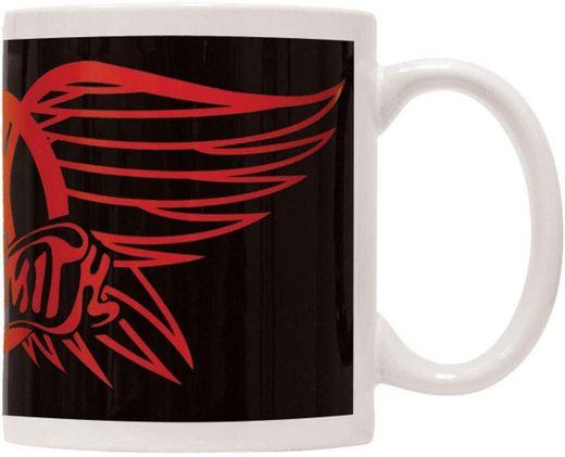 Taza Aerosmith con letras rojas