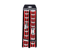 Rode Bretels Met Schedels Met Vleugels