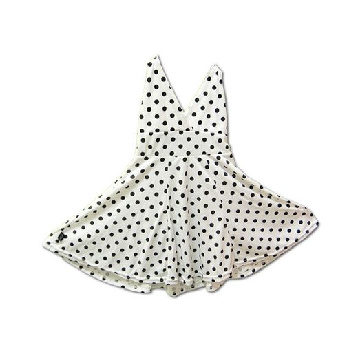 Vestido Pin-Up Niña Topos Blanco