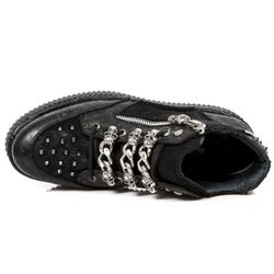 Zapatos New Rock M.Crp003-S1 Vintage Flower Negro, Drama Ante Negro Neo Crp N