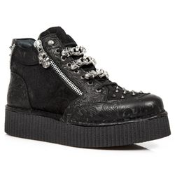 Zapatos New Rock M.Crp003-S1 Vintage Flower Negro, Drama Ante Negro Neo Crp N
