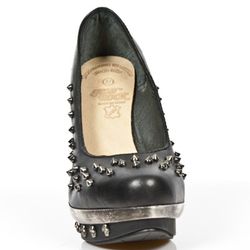 Zapatos New Rock M.Punk034-C7 Nomada Negro Vivo Negro Pl Acero Punk Cal Canyo