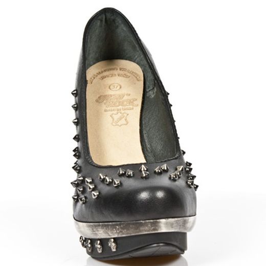 Zapatos New Rock M.Punk034-C7 Nomada Negro Vivo Negro Pl Acero Punk Cal Canyo
