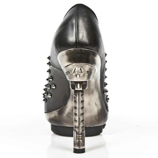 Zapatos New Rock M.Punk034-C7 Nomada Negro Vivo Negro Pl Acero Punk Cal Canyo