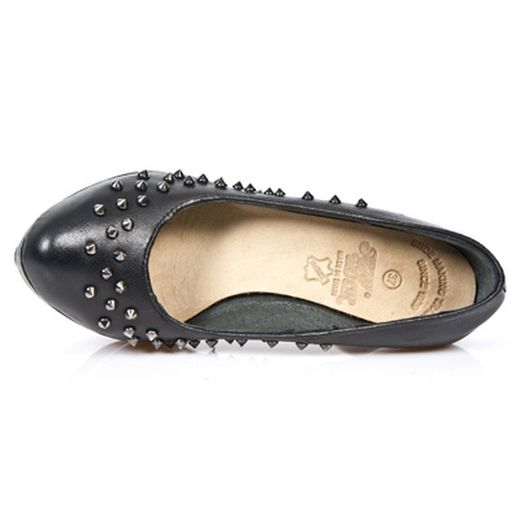 Zapatos New Rock M.Punk034-C7 Nomada Negro Vivo Negro Pl Acero Punk Cal Canyo